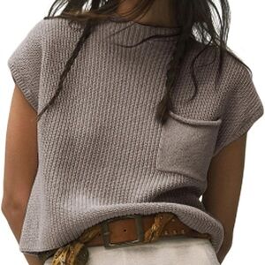 Gray Knit Sleeveless Top